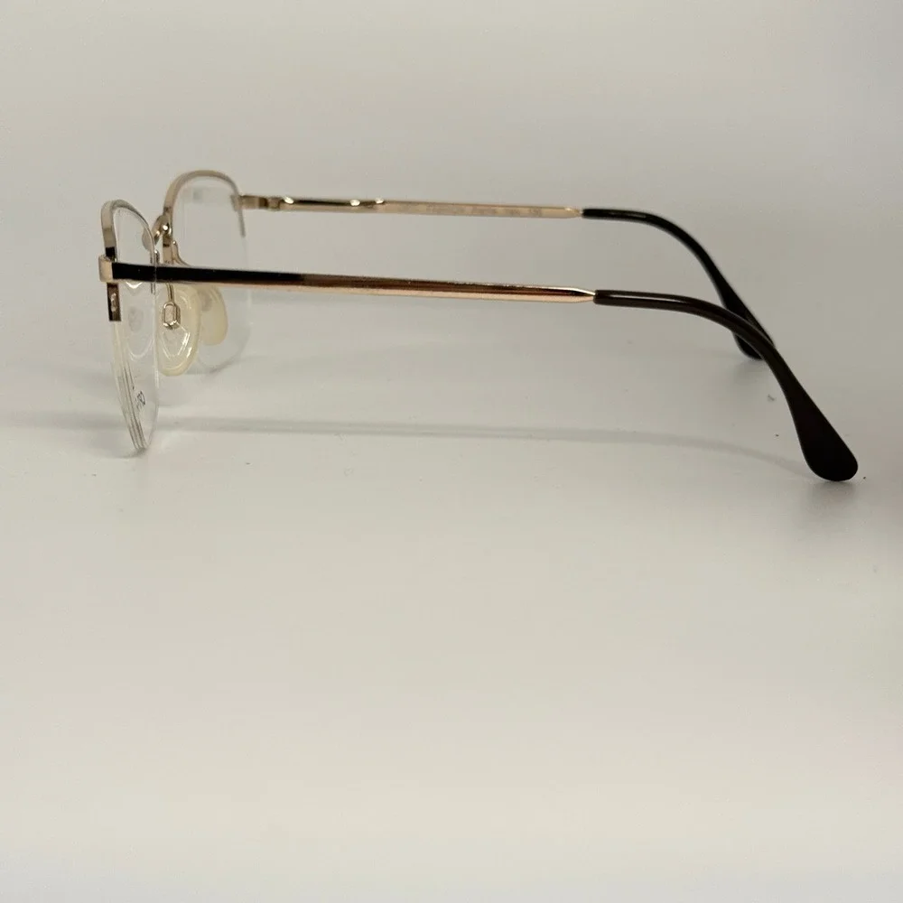 Opti-Fashion Gold Rimless‎ Eyeglass Frames Italy 50-17-130 Vintage Eyewear 22828